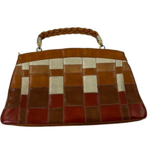 VINTAGE 1970' s Pristine Colourblock Handbag